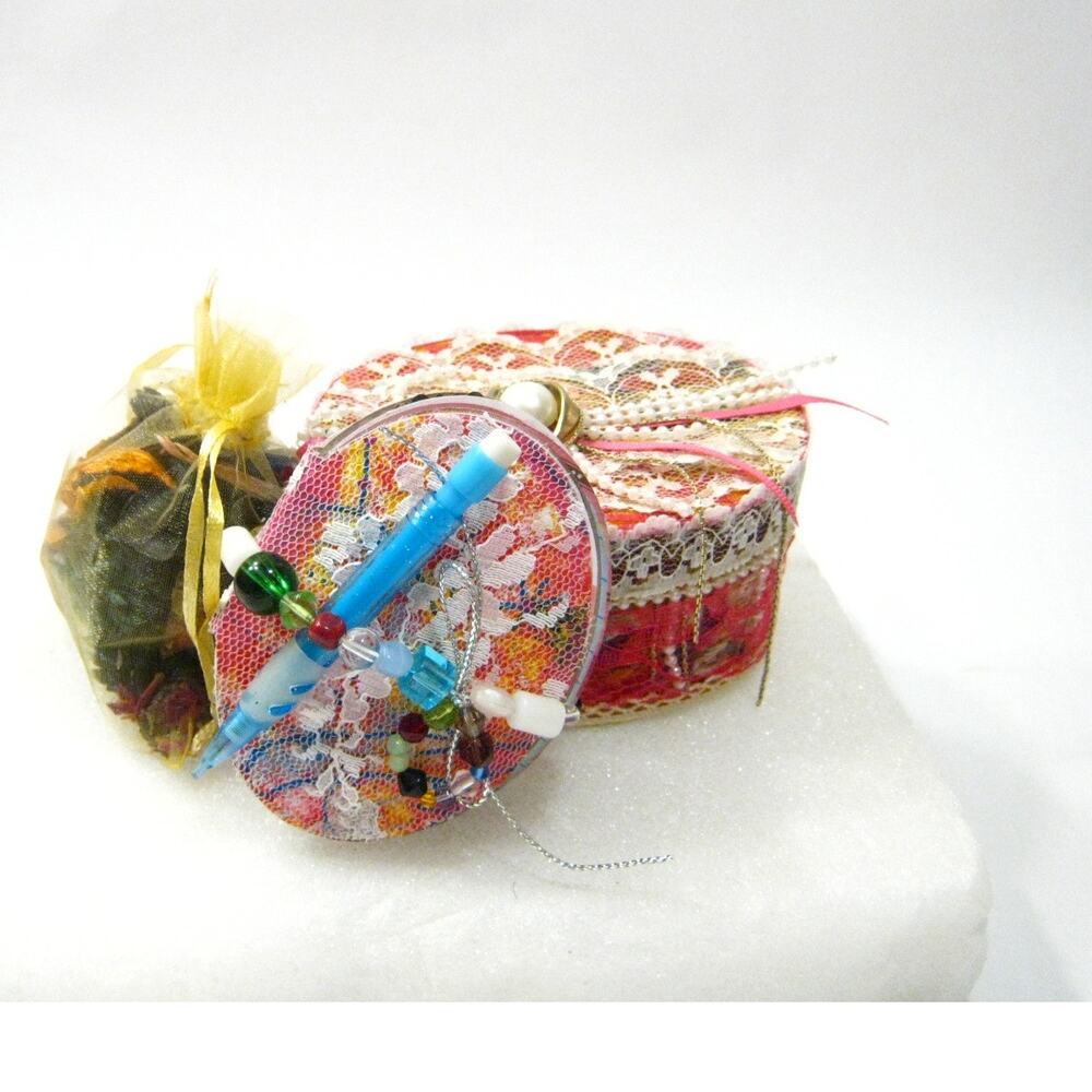 Handmade Keepsake Trinket Prayer Box Mini Journal for Mementos Photos Desk Items